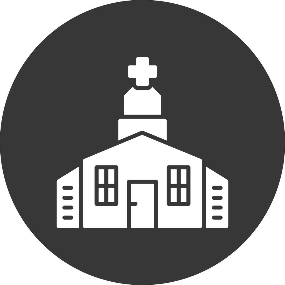 Church Glyph Inverted Icon vector