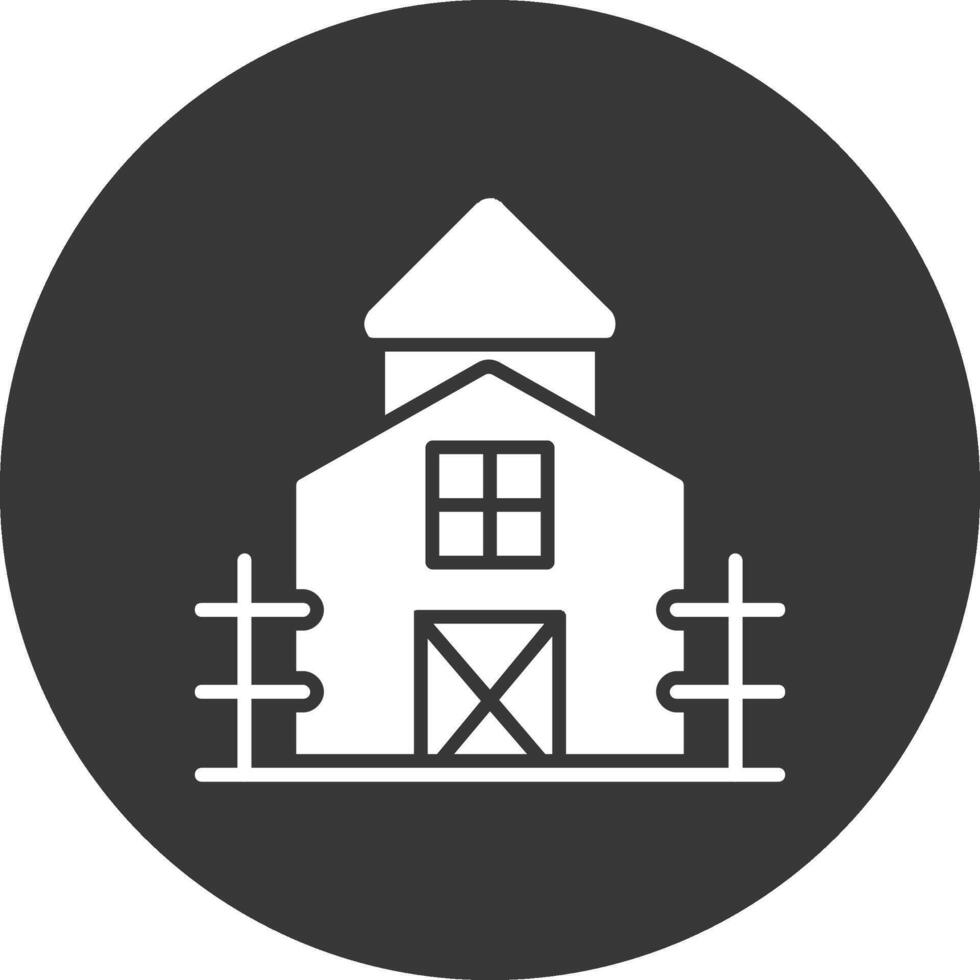 Farmhouse Glyph Inverted Icon vector