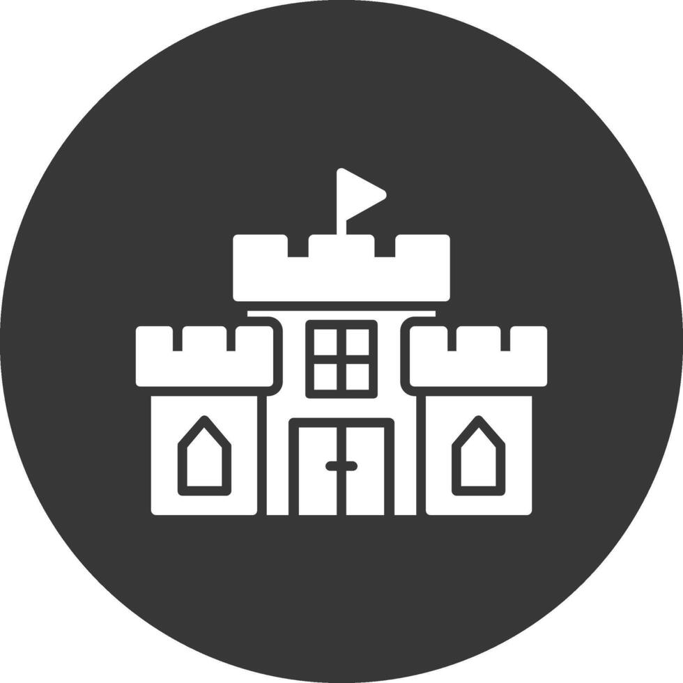 Castle Glyph Inverted Icon vector