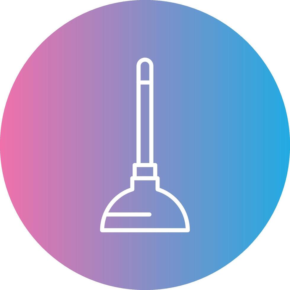 Plunger Line Gradient Circle Icon vector
