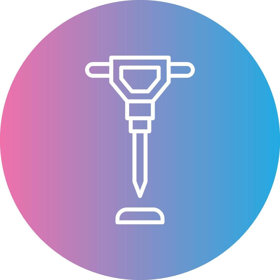 Hand Saw Line Gradient Circle Icon vector
