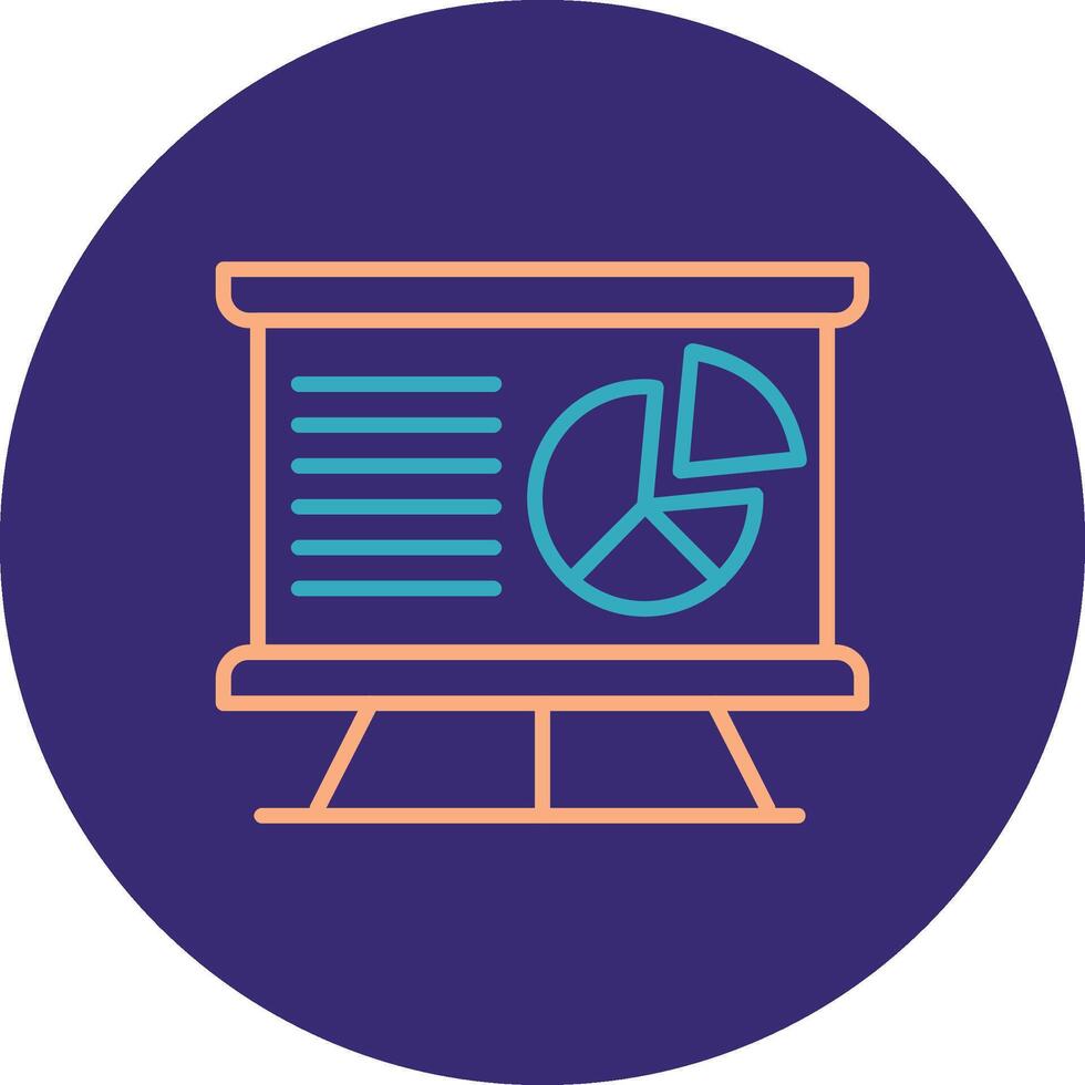 Presentation Line Two Color Circle Icon vector