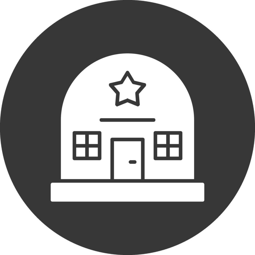 Army Base Glyph Inverted Icon vector