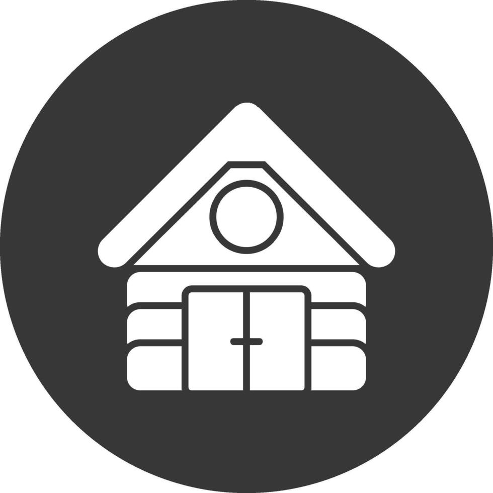 Cabin Glyph Inverted Icon vector