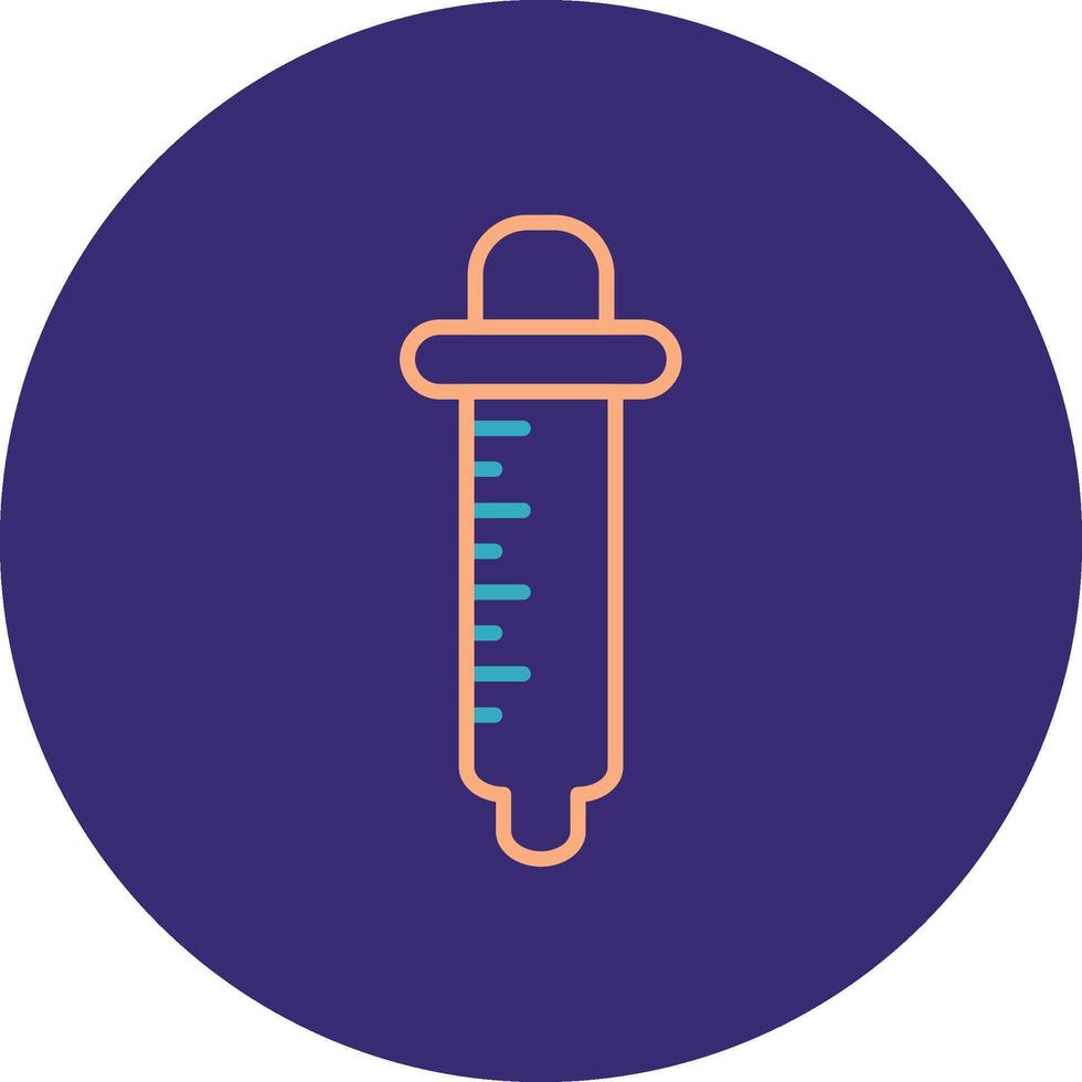 Pipette Line Two Color Circle Icon vector