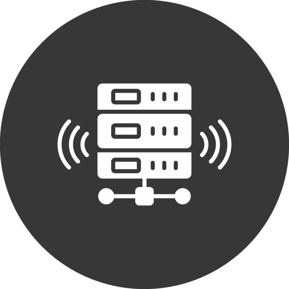 Wireless Database Glyph Inverted Icon vector