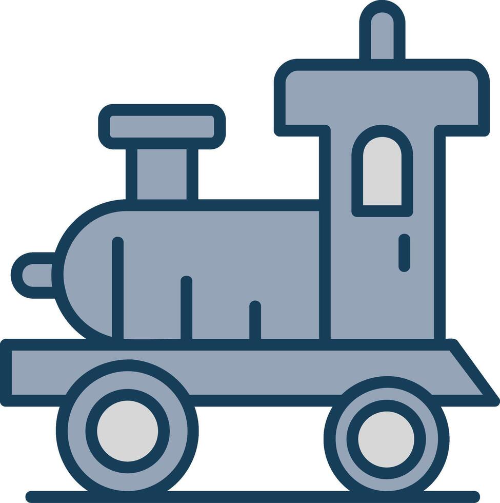 Locomotive Line Filled Grey Icon vector