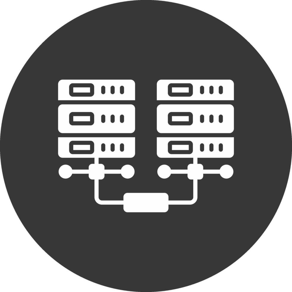 Data Network Glyph Inverted Icon vector