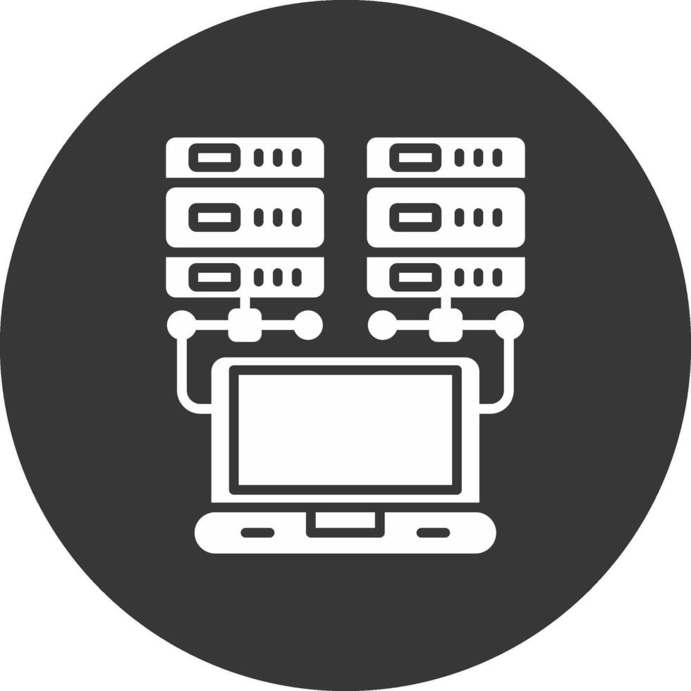 Data Network Glyph Inverted Icon vector