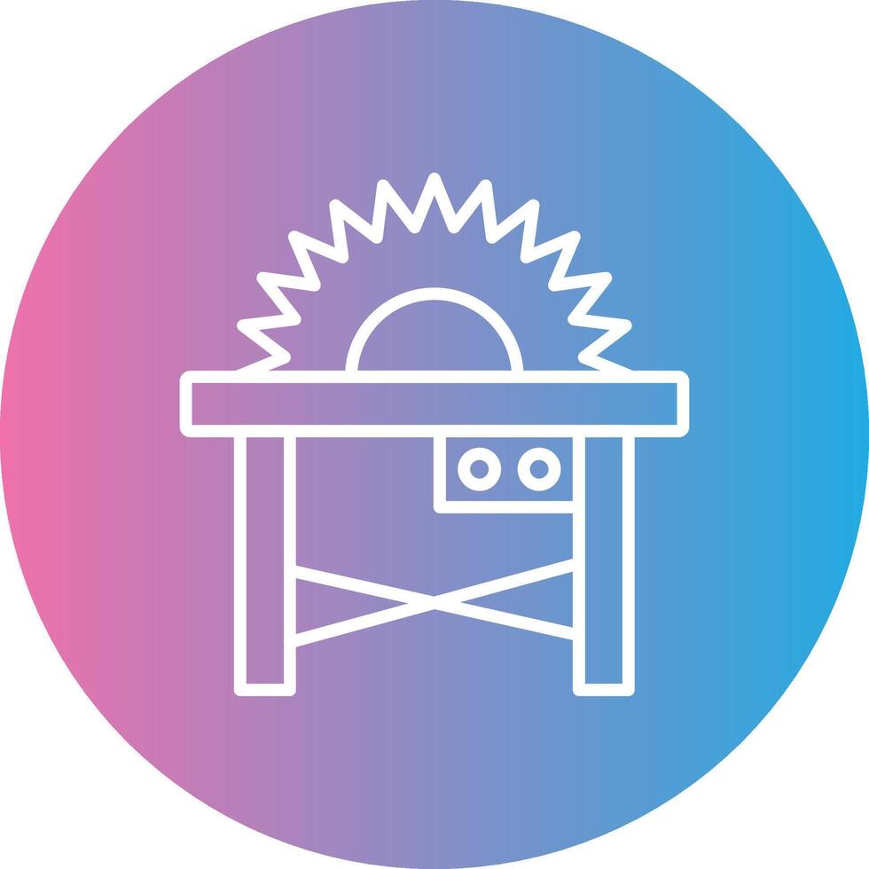 Table Saw Line Gradient Circle Icon vector