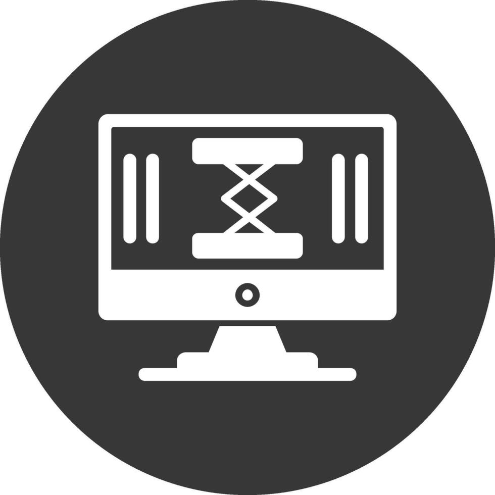 Lifting Table Glyph Inverted Icon vector