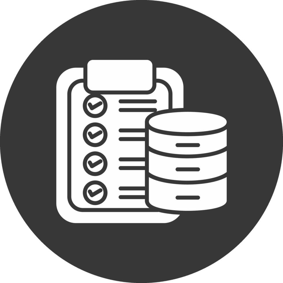 Checklist Glyph Inverted Icon vector