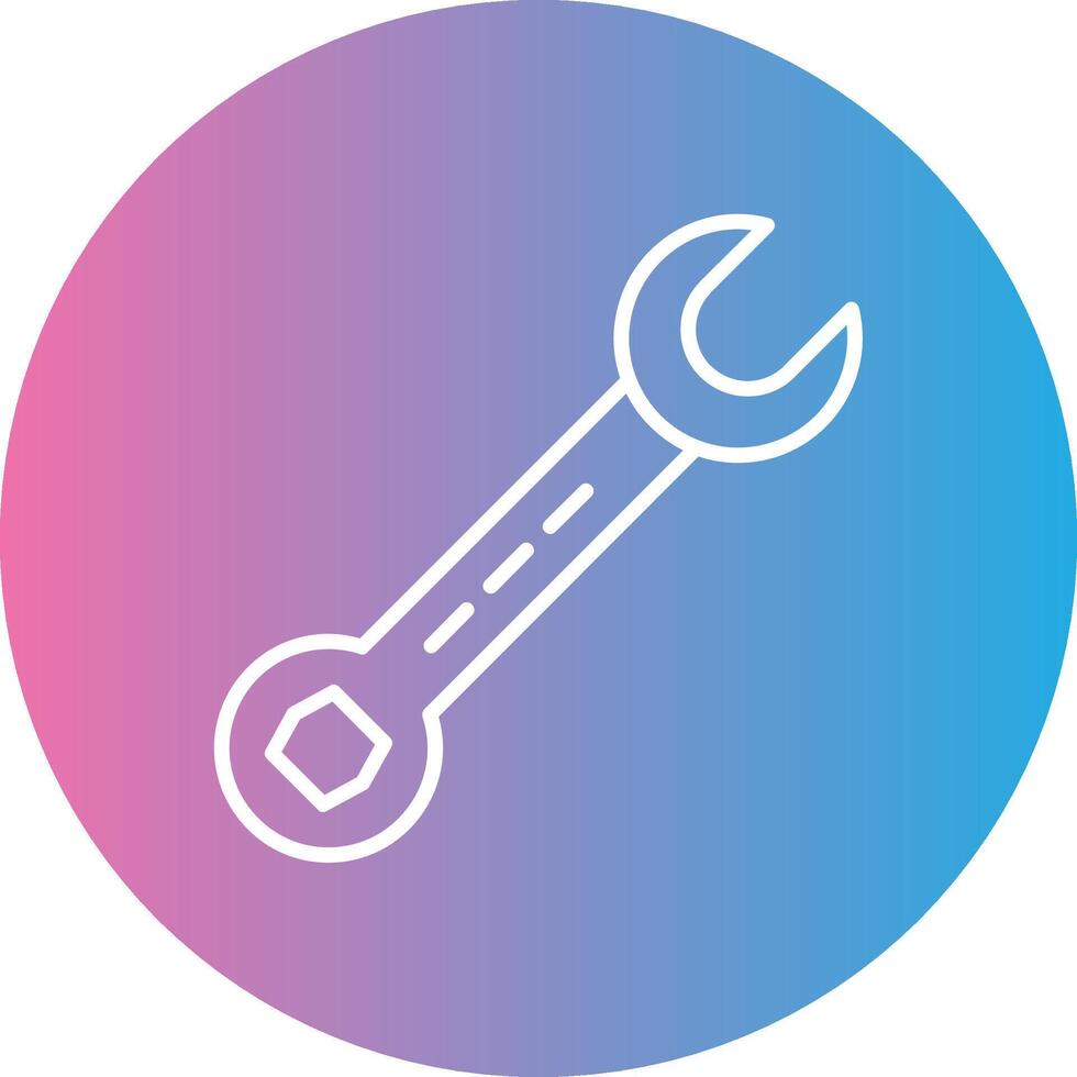 Spanner Line Gradient Circle Icon vector