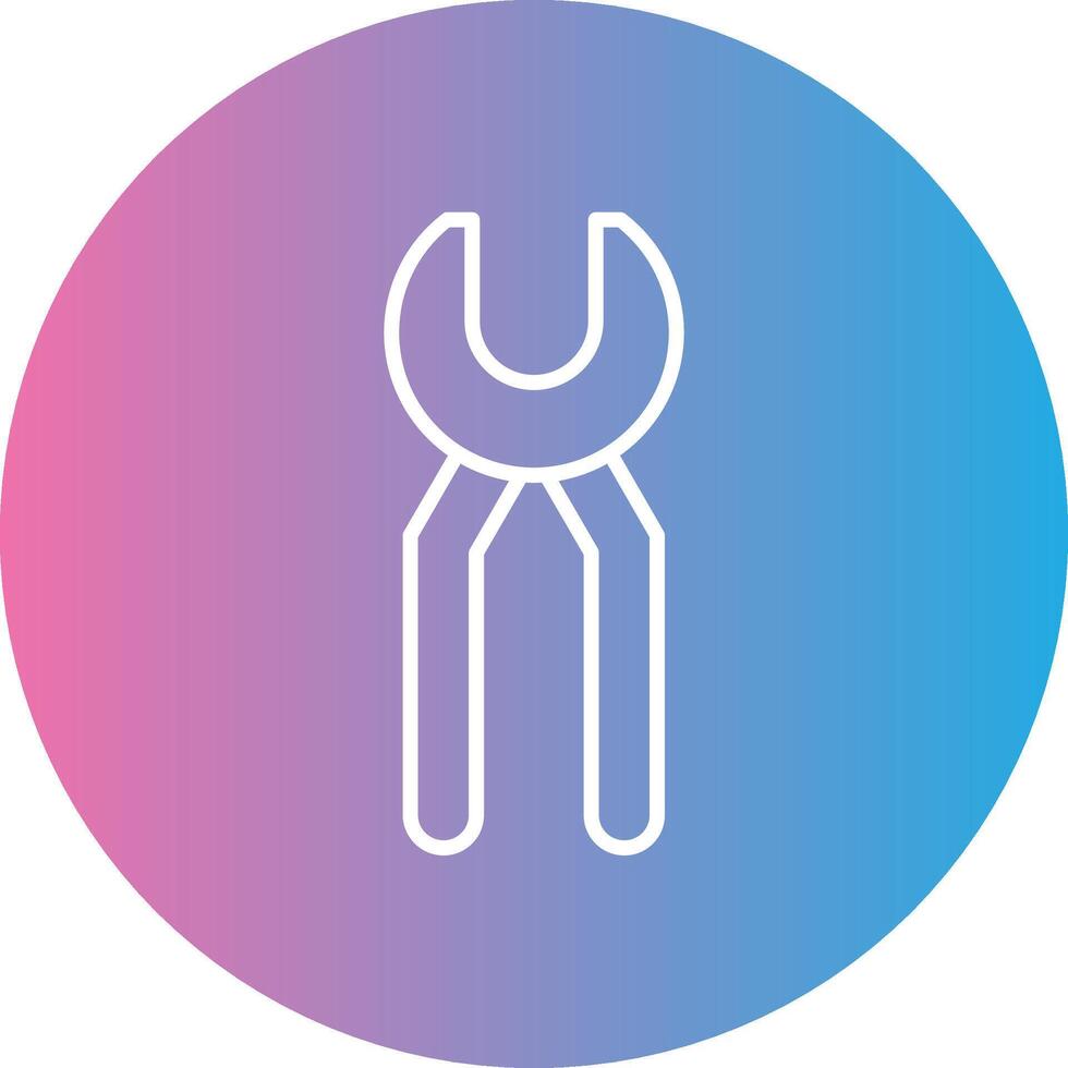 Pincers Line Gradient Circle Icon vector