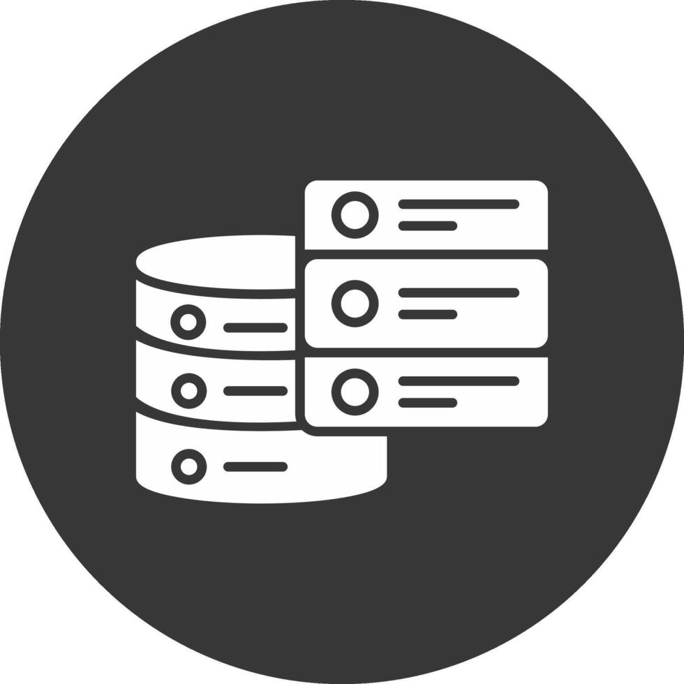 Databases Glyph Inverted Icon vector