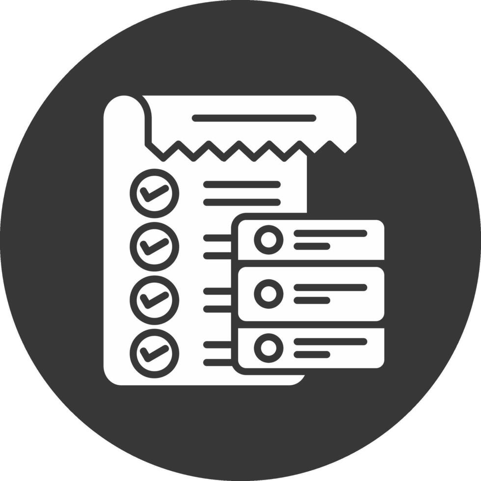 Data List Glyph Inverted Icon vector