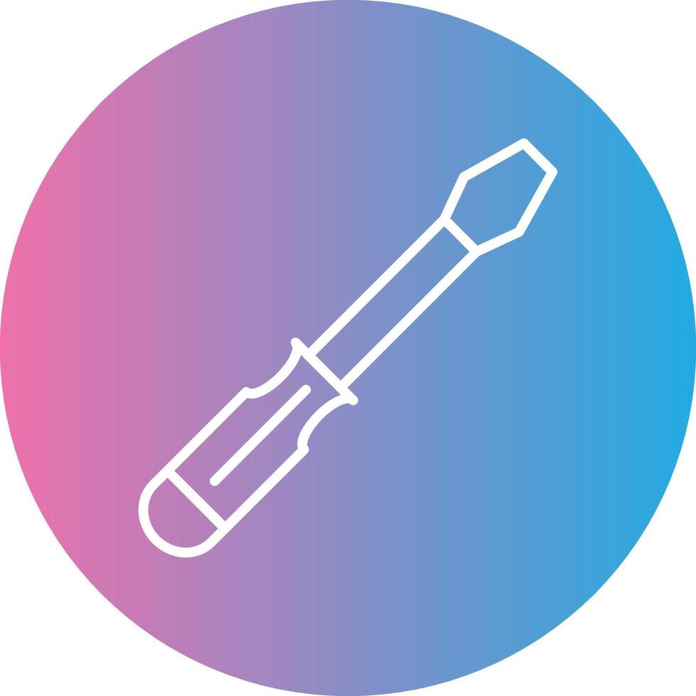 Screw Driver Line Gradient Circle Icon vector