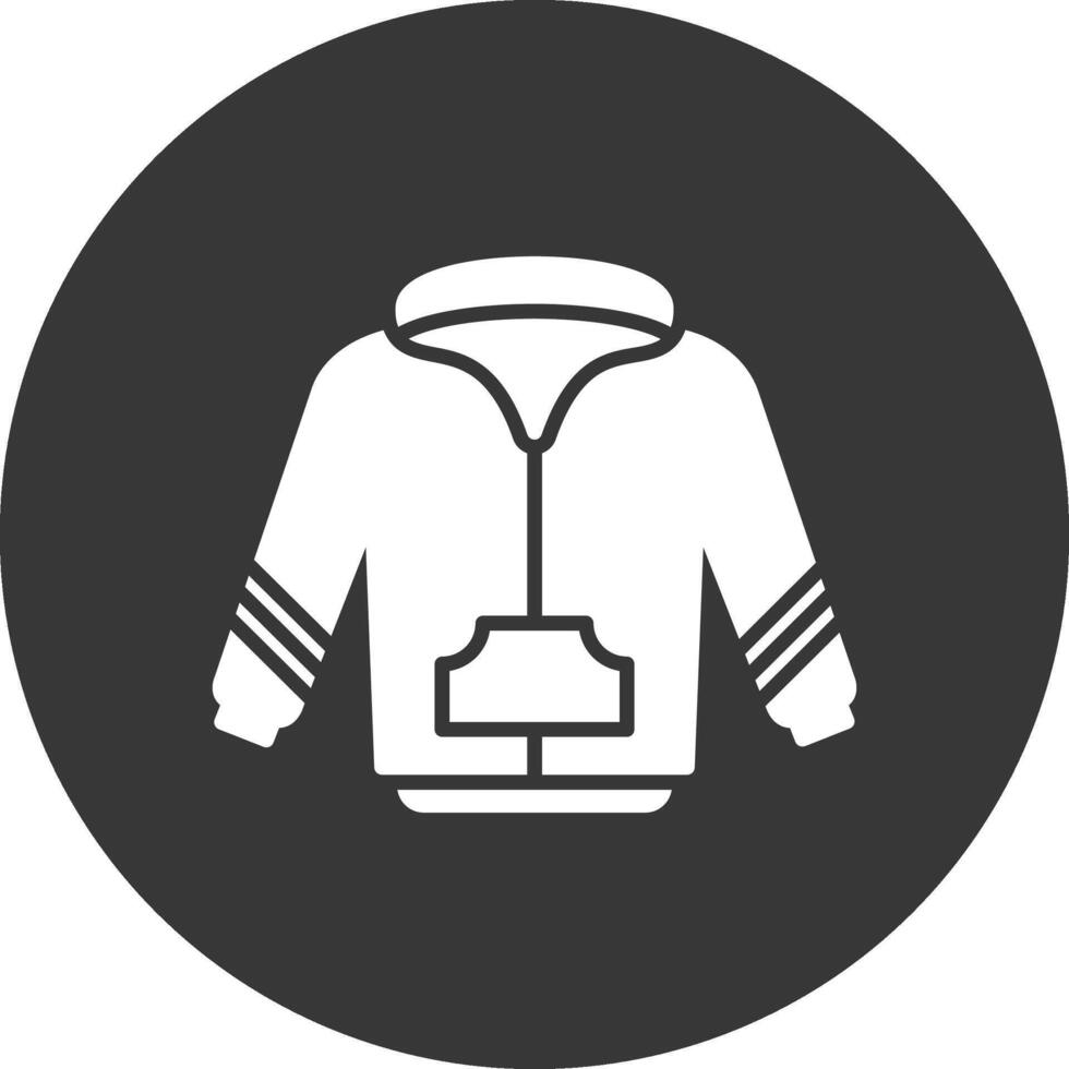 Hoodie Glyph Inverted Icon vector