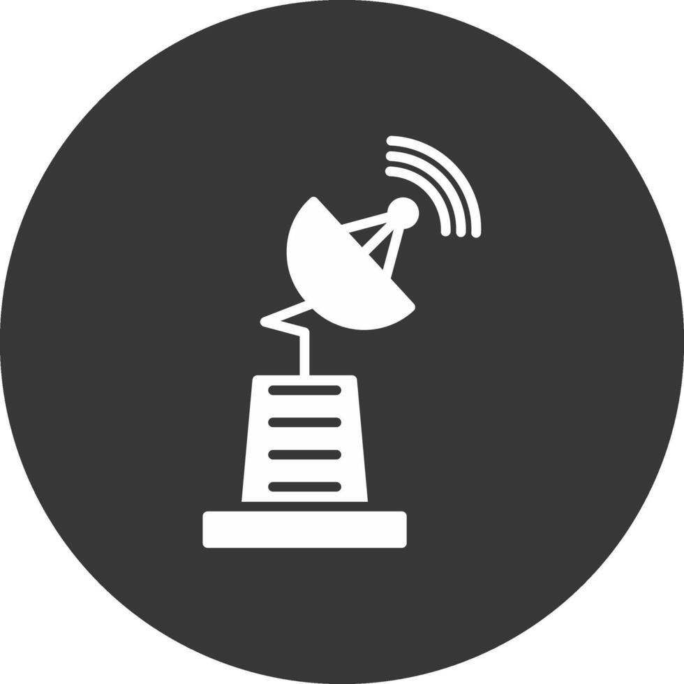 Satellite Dish Glyph Inverted Icon vector