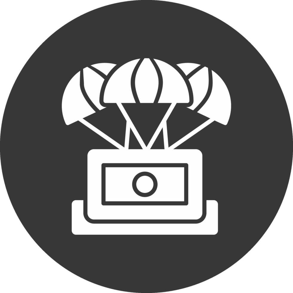 Space Capsule Glyph Inverted Icon vector