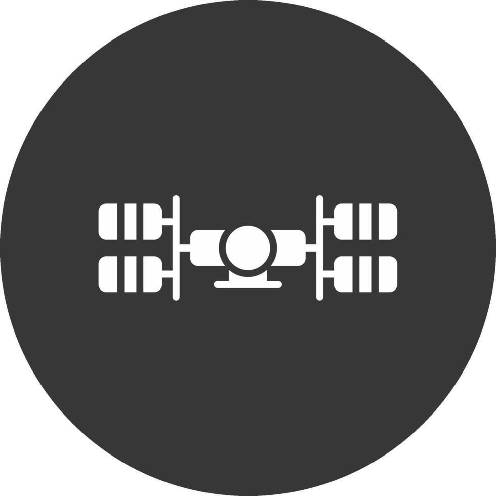 Space Station Glyph Inverted Icon vector