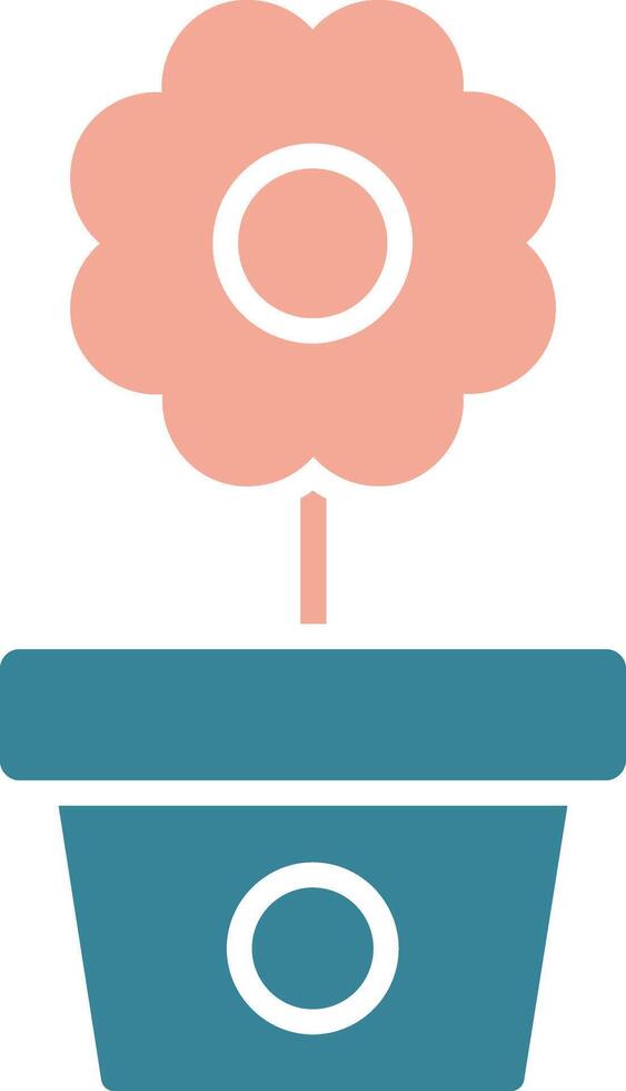 Flower Pot Glyph Two Color Icon vector