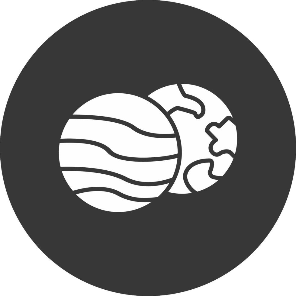 Planets Glyph Inverted Icon vector