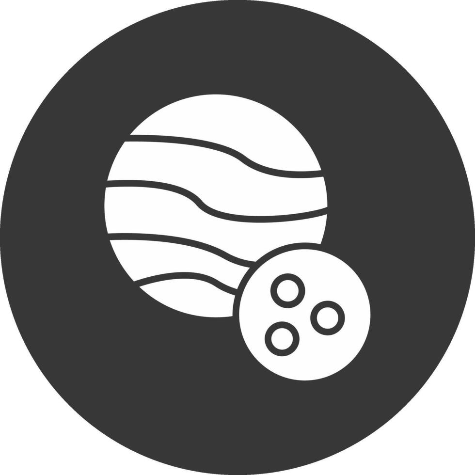 Planet Glyph Inverted Icon vector