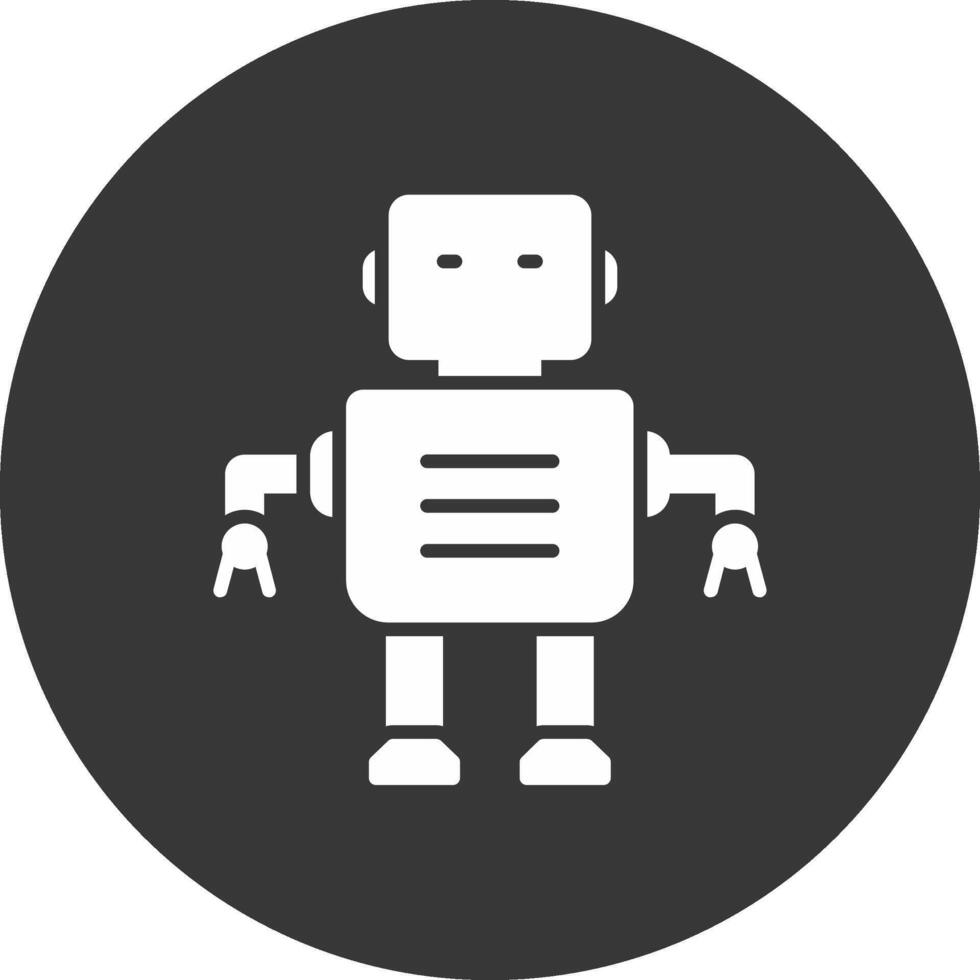 Robot Glyph Inverted Icon vector