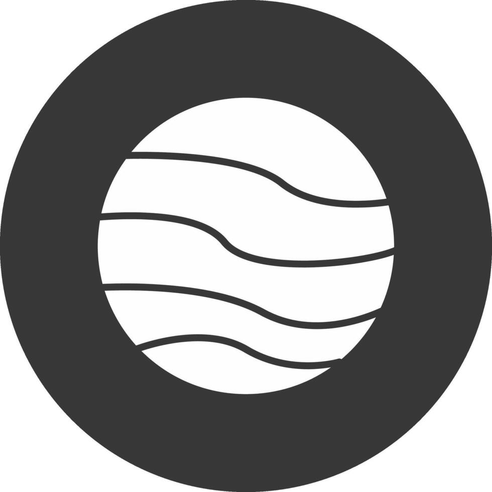 Planet Glyph Inverted Icon vector