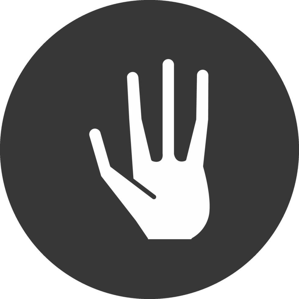 Alien Hand Glyph Inverted Icon vector