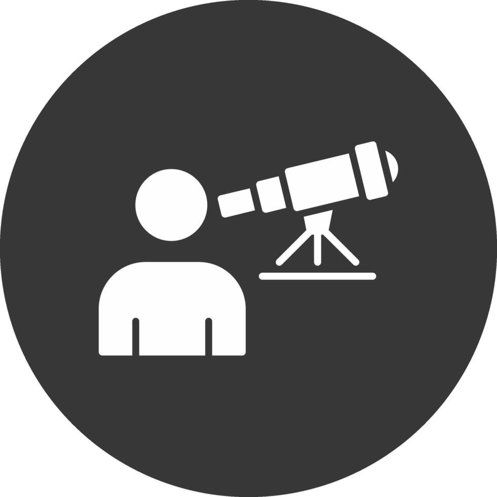 Astronomer Glyph Inverted Icon vector
