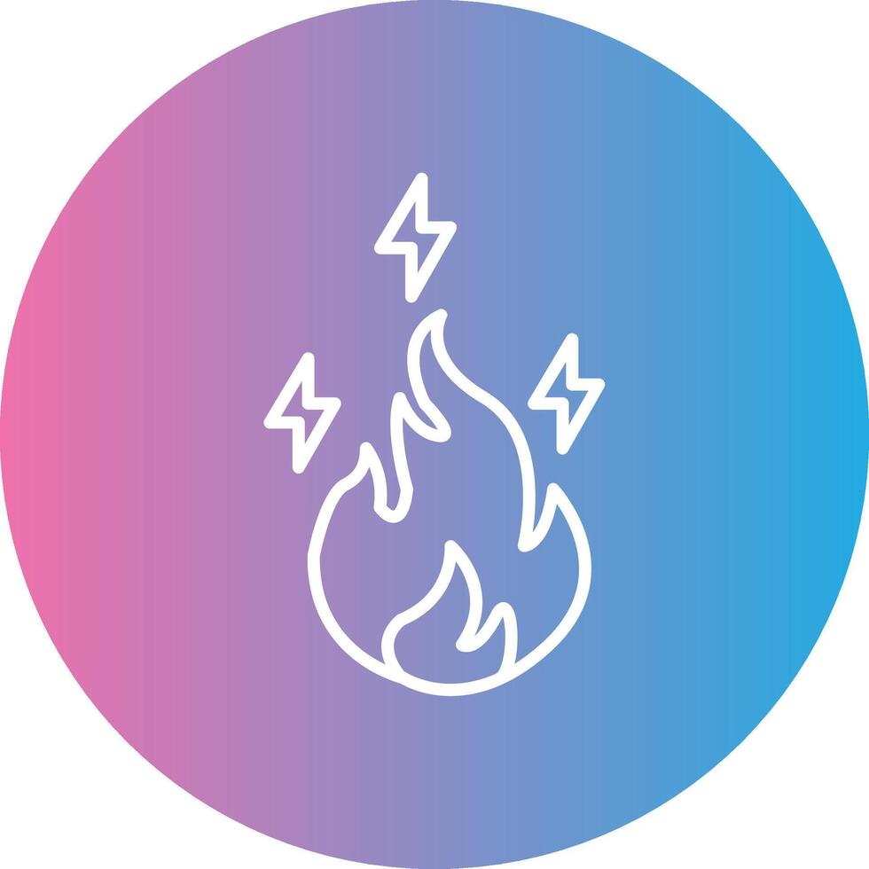 Electric Fire Line Gradient Circle Icon vector