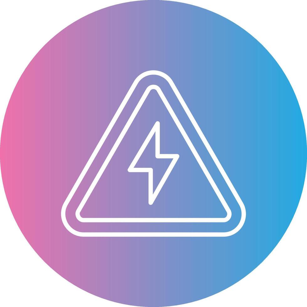 Electrical Danger Sign Line Gradient Circle Icon vector