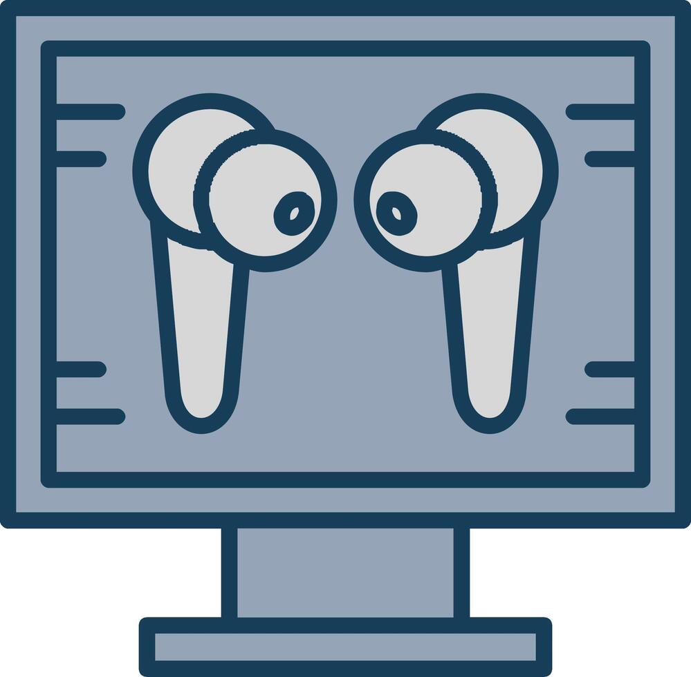 Computer Line Filled Grey Icon vector