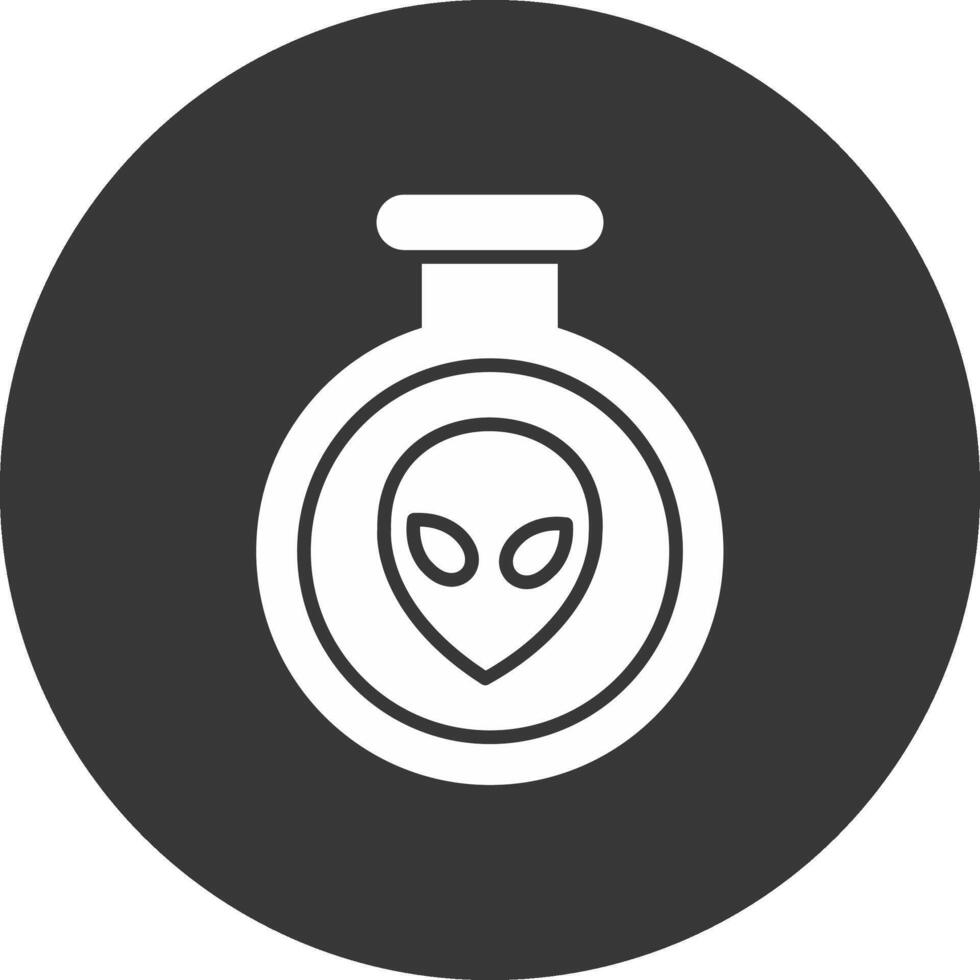 Aliens Glyph Inverted Icon vector