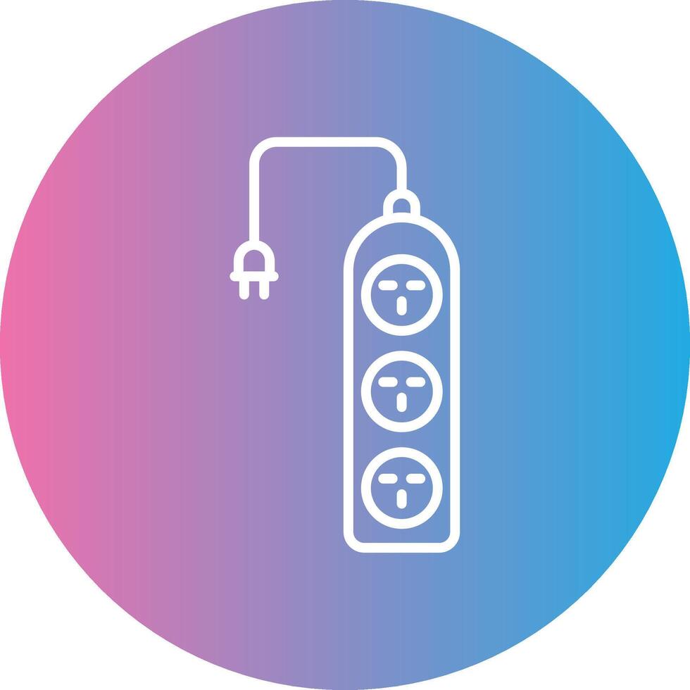 Extension Cable Line Gradient Circle Icon vector