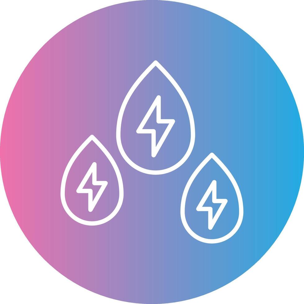 Hydro Power Line Gradient Circle Icon vector