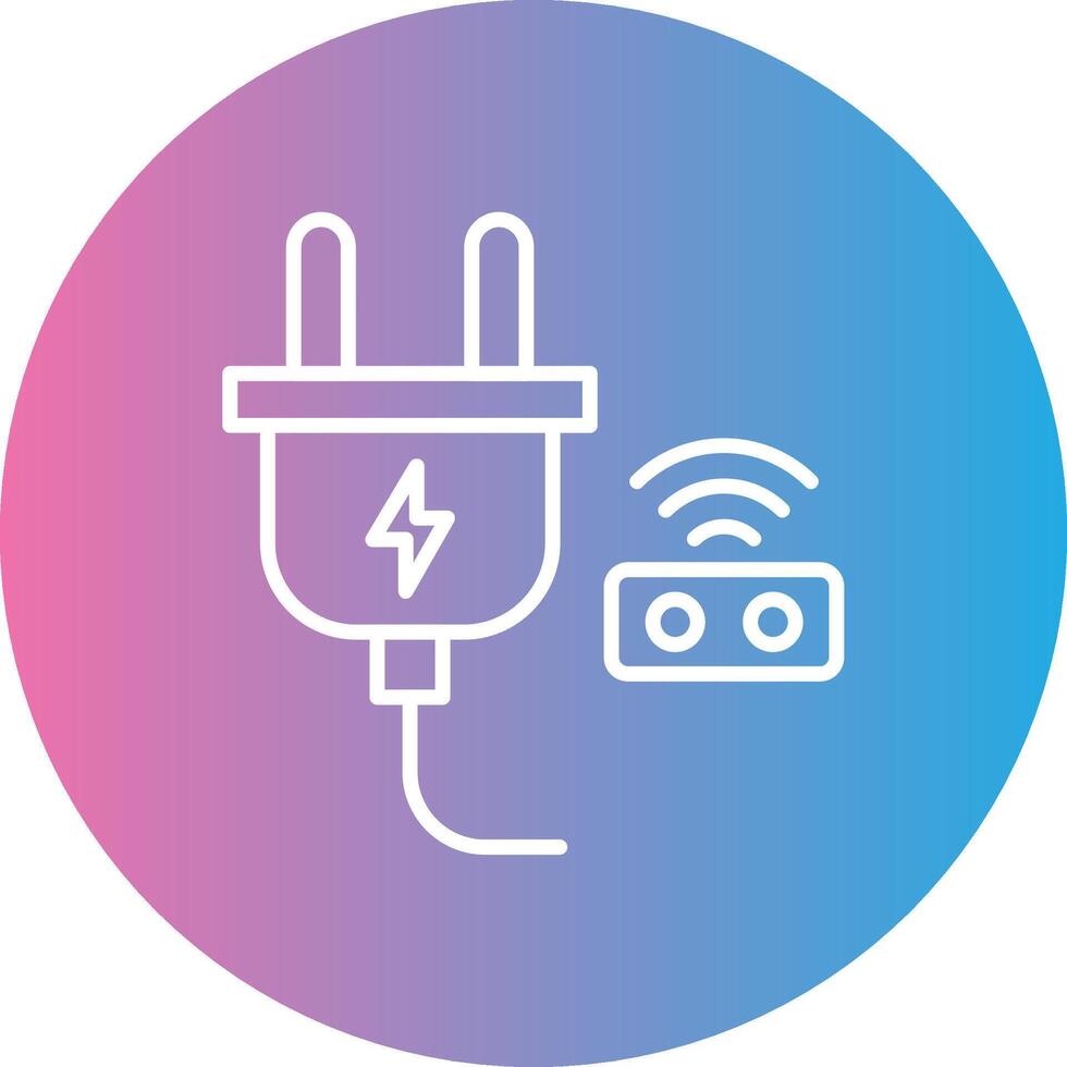 Smart Plug Line Gradient Circle Icon vector