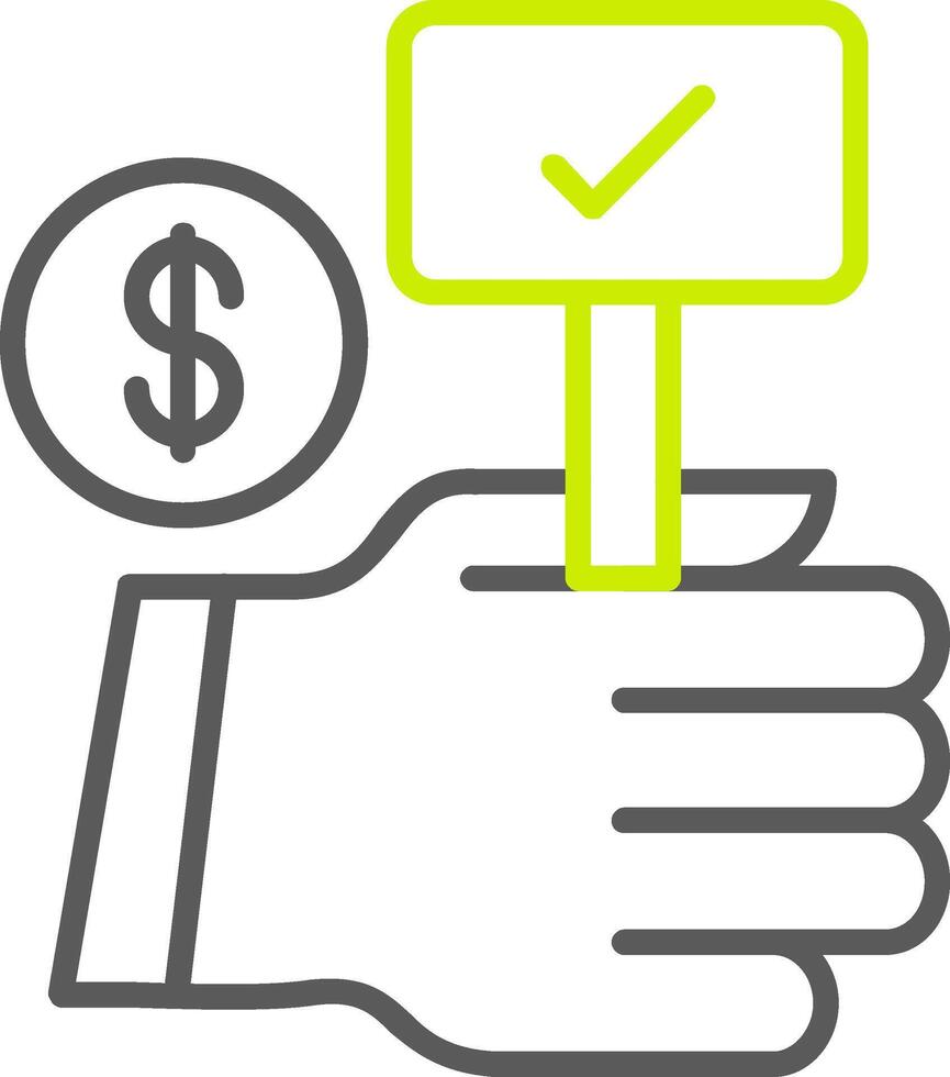 Auction Bid Line Two Color Icon vector