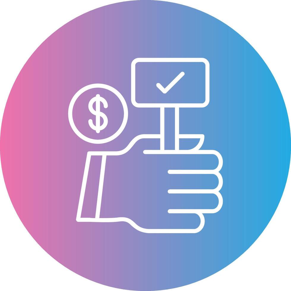 Auction Bid Line Gradient Circle Icon vector