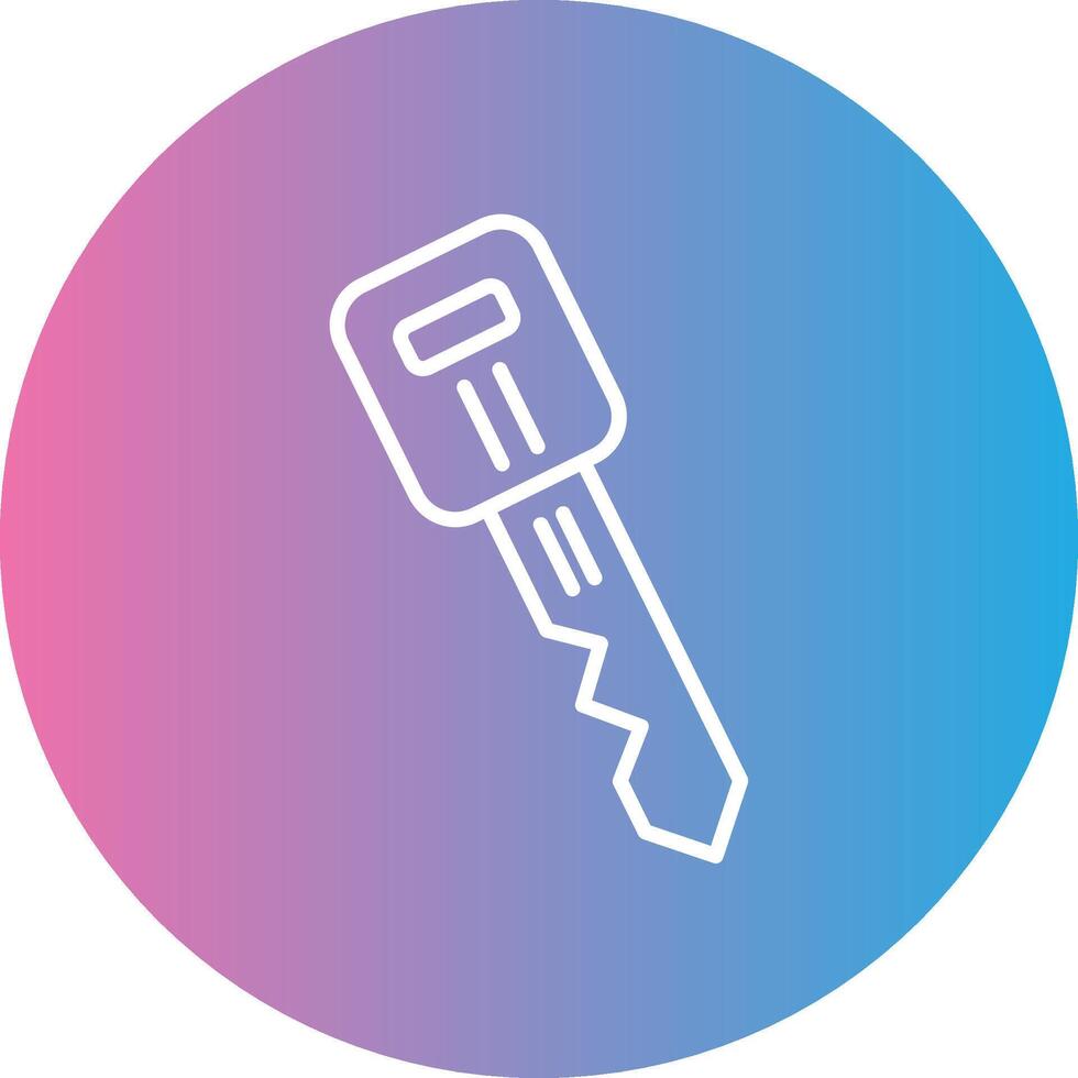 Car Key Line Gradient Circle Icon vector