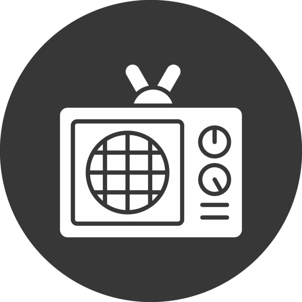 Radio Glyph Inverted Icon vector