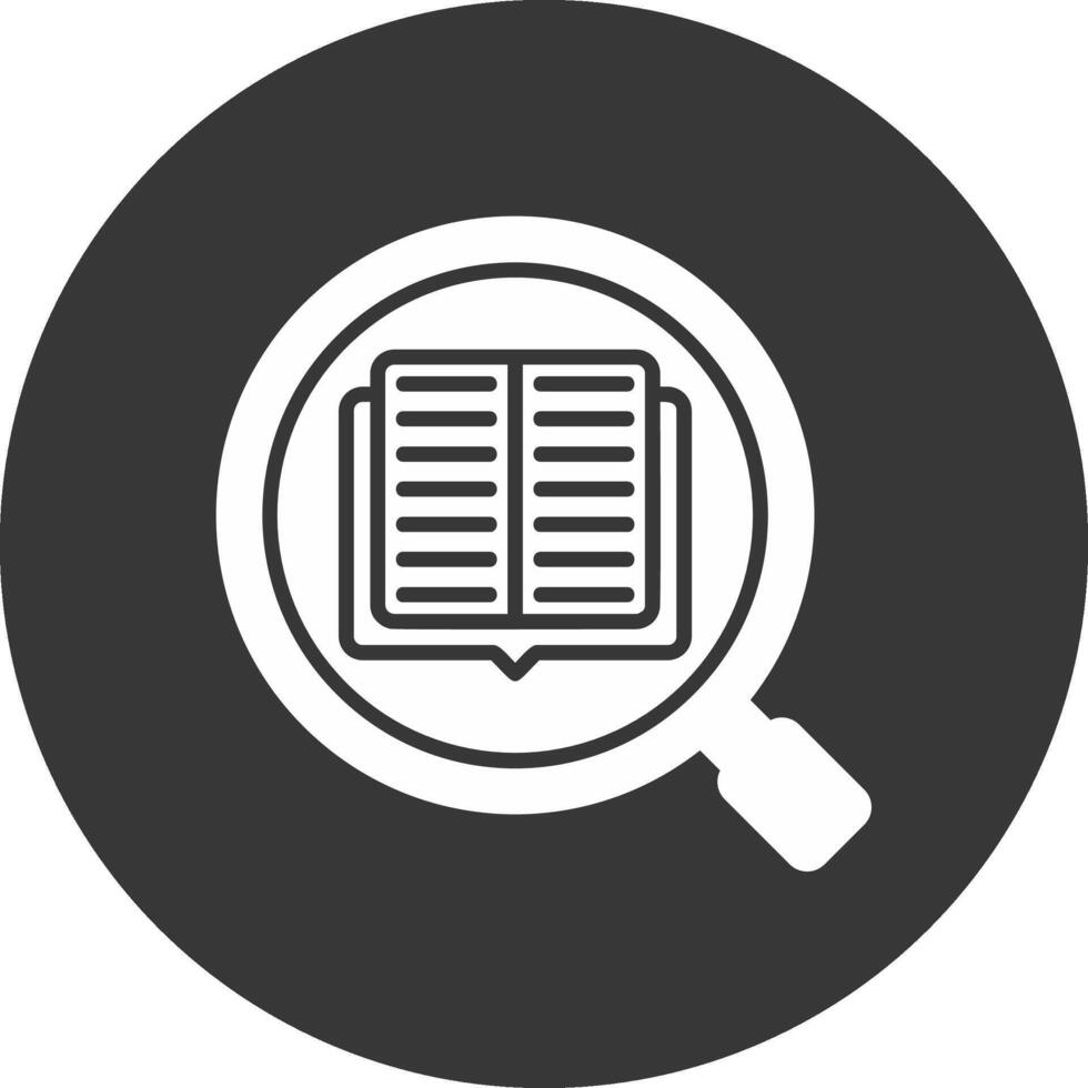 Research Glyph Inverted Icon vector