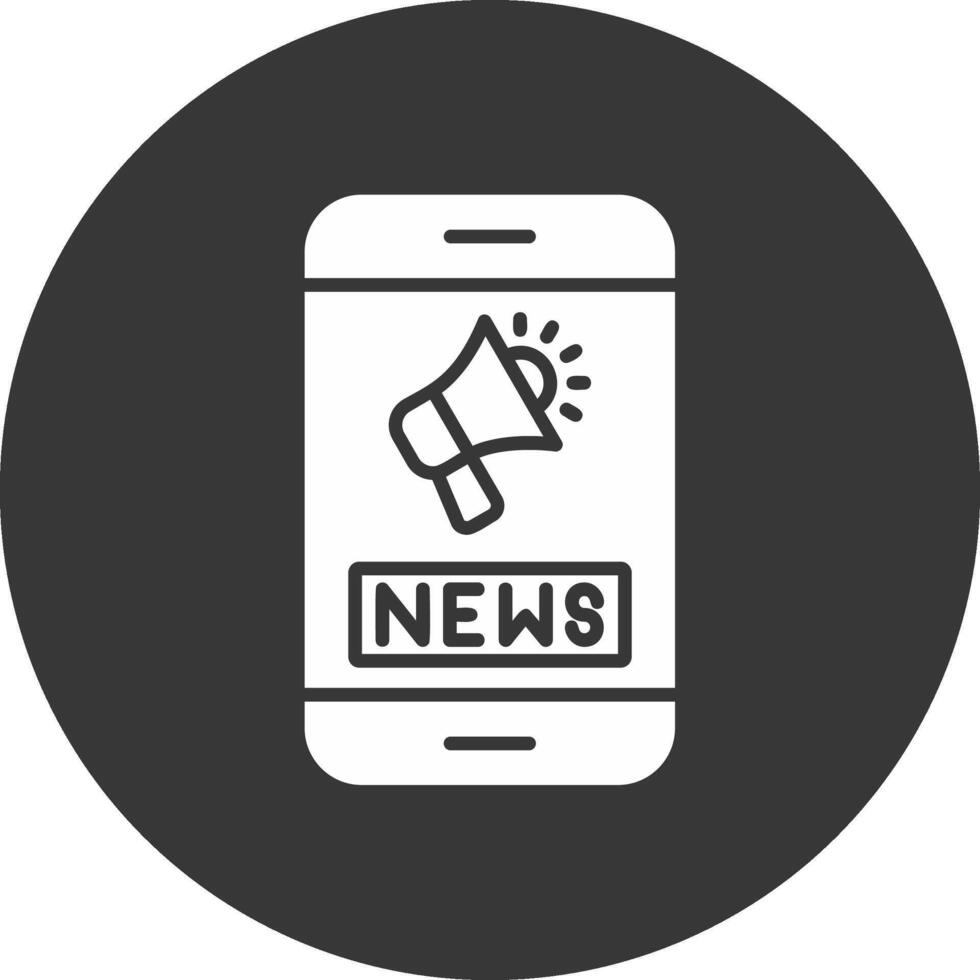News Feed Glyph Inverted Icon vector