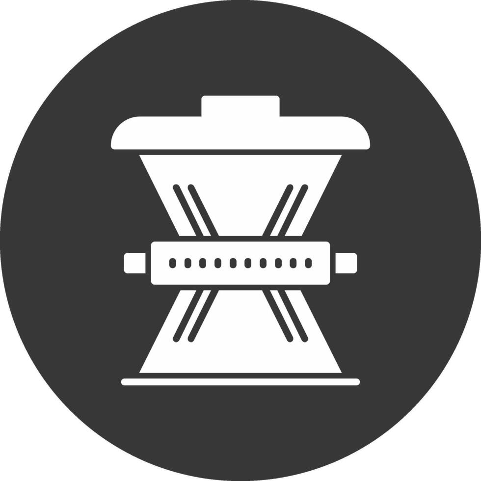 Waste Reduction Glyph Inverted Icon vector