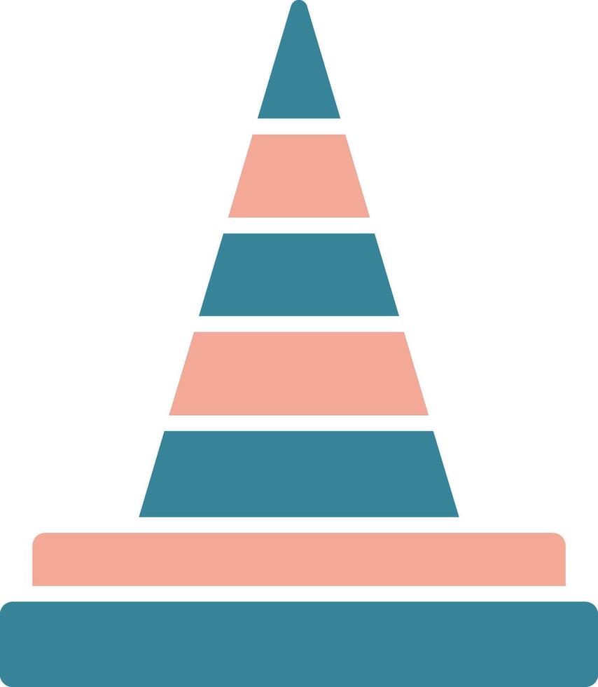 Traffic Cone Glyph Two Color Icon vector