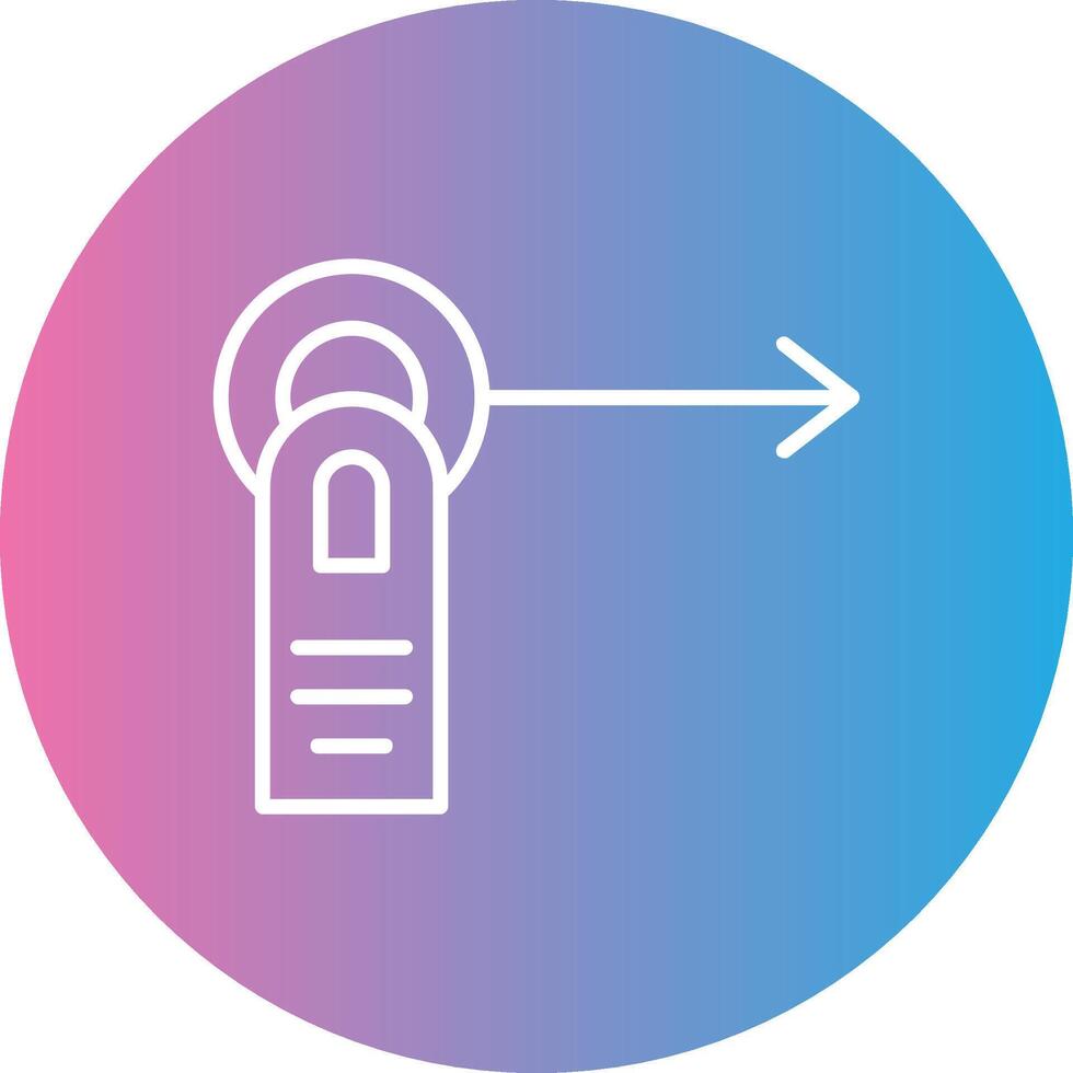 Tap Drag Line Gradient Circle Icon vector