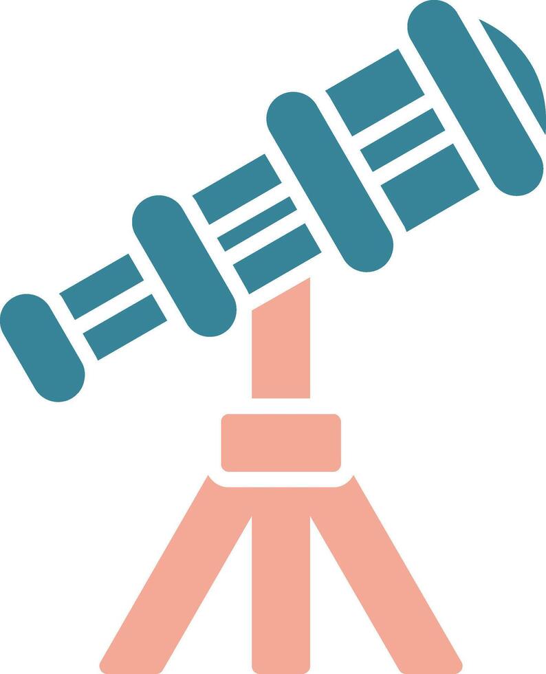 Telescope Glyph Two Color Icon vector