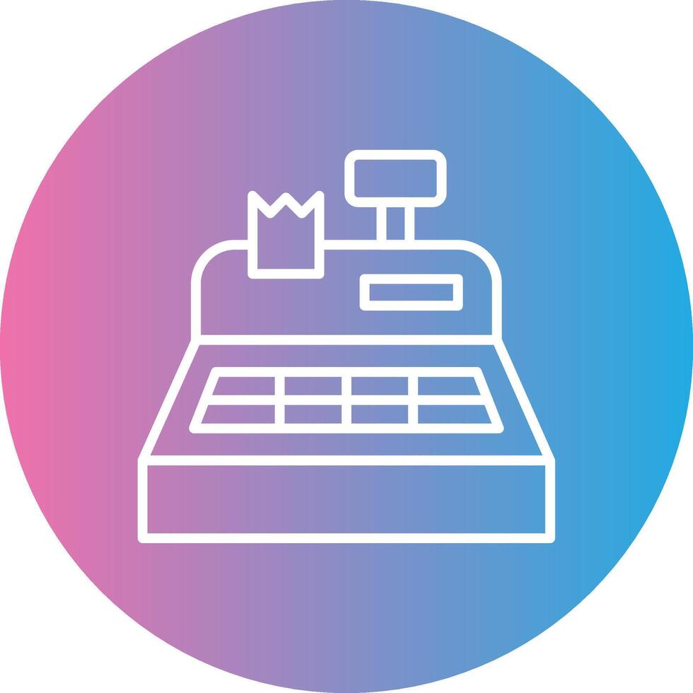 Cash Register Line Gradient Circle Icon vector